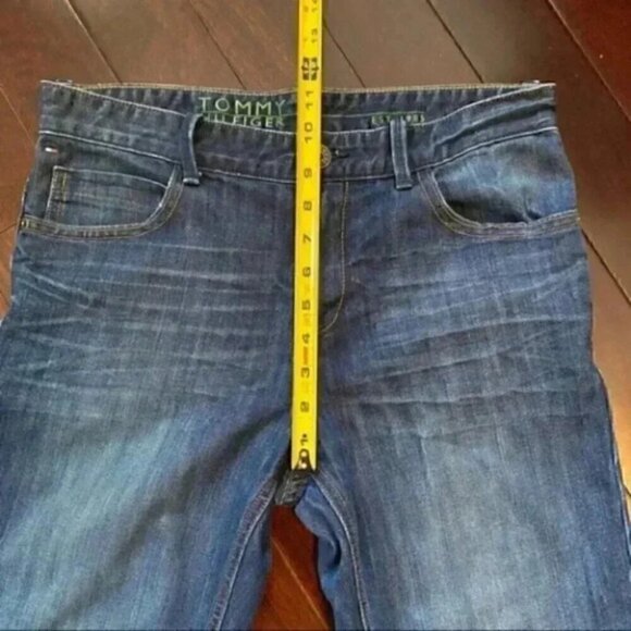 Tommy Hilfiger Jeans Slim Straight  Leg Dark Blue Denim Boys Size 18 - Picture 14 of 16